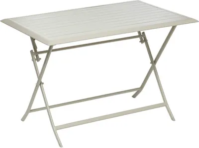 Produktbild von Quadratischer klappbarer gartentisch "azua" lehm 4-sitzer aus epoxybehandeltem aluminium  - Hespéride