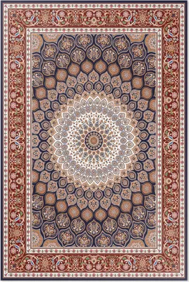 Produktbild von Geometrisches Mandala im türkisch-persischen Stil – Vinylteppich – 80x120 cm – Indoor Teppich – Flur – Pflegeleicht – Modern