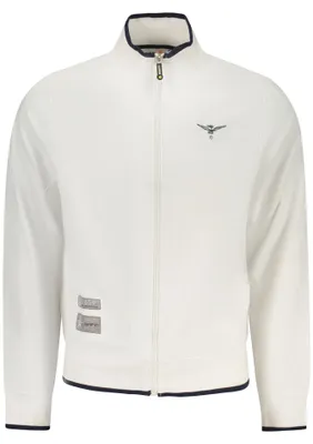 Produktbild von Herren-Weiß-Sweatshirt mit Reißverschluss – Stilvolle Kontrastdetails
