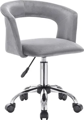 Obrázek produktu pro Kancelářská židle – samet – světle šedá – ergonomická – výškově nastavitelná