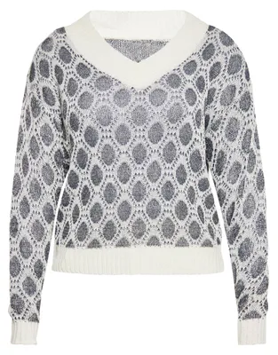 Immagine prodotto di Maglione da donna IMALA - bianco e blu navy, taglia M/L