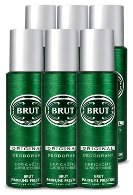 Immagine prodotto di 6 flaconi di deodorante spray Brut Original, 200 ml ciascuno, confezione
