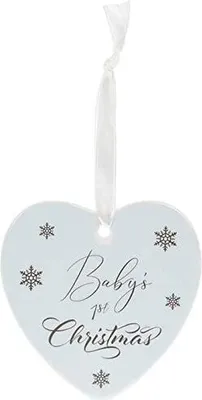 Produktbild von Lesser & Pavey Babys First Christmas Hänger Herz - hellblau