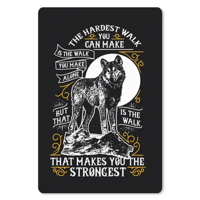 Produktbild von MuchoWow® Mauspad Mousepad Wolf - Retro - Briefe - Zitat 18x27 cm - Mousepads - Maus Mat - Pad - Mausunterlage