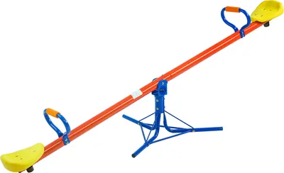 Produktbild von SPIELWERK® Wippe für Kinder 70kg max 360° drehbar pulverbeschichtet gepolstert Haltegriffe Dämpfer Wippschaukel Gartenwippe Kinderwippe Schaukelwippe