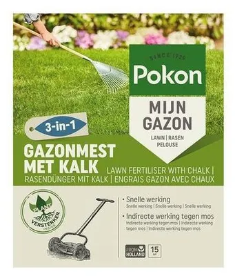 Productafbeelding van Pokon Gazonmest met kalk 3-in-1 8,4KG - 125m2