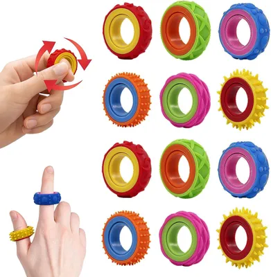 Obrázek produktu pro Senzorické prstové kroužky – sada 12 kusů – pro děti i dospělé