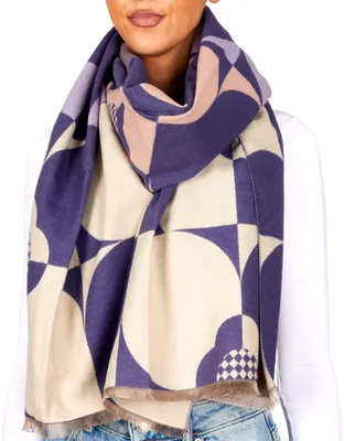 Produktbild von BRUBAKER Cashmirillo Damen Schal mit Modernem Muster - 70 x 200 cm - Warm, Kuschelig - Damenschal für Herbst & Winter, Lila & Flieder