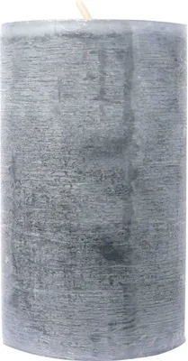 Produktbild von Stumpenkerze durchgefärbt frostgrau mamoriert Ø 10 cm x 15 cm