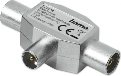 Produktbild von Hama 00123378, Kabelsplitter, 4 - 1000 MHz, Männlich/Weiblich, 3,5 dB