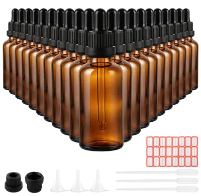 Obrázok produktu pre Sada 20 hnedých sklenených pipetových fliaš s objemom 50 ml