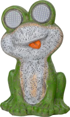 Produktbild von Näve Leuchten Solar-/Dekoleuchte "FROGGEL" inkl. Rolling Eye H: 19cm Solar-/Dekoleuchte "FROGGEL" inkl. Rolling Eye H: 19cm LED Solar-/Dekoleuchte "FROGGEL", Lampe für den Außenbereich im Romantik-Style, aus Kunststoff in grün, 10,5 x 10,5 x 18 cm, mit Diode – mit Druckschalter