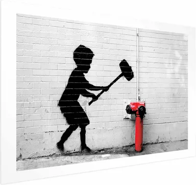 Productafbeelding van Posterpapier poster - Verniel de brandkraan 42x29,7 cm. Streetart h-C-0104-ao-a