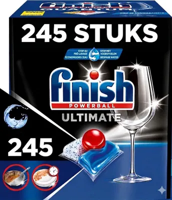 Produktbild von Finish Ultimate All-in-One Geschirrspültabs (Standard) – 245 Stück – Vorteilspackung