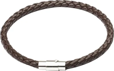 Produktbild von Uni Kunstleder geflochtenes Armband Armband Magnetverschluss Armreif Schmuck-Kaffee