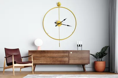Obrázok produktu pre Opviq, Mclock-00101, Dekoratívne kovové nástenné hodiny, zlaté, 100 % KOV, 58 x 7 x 80 cm
