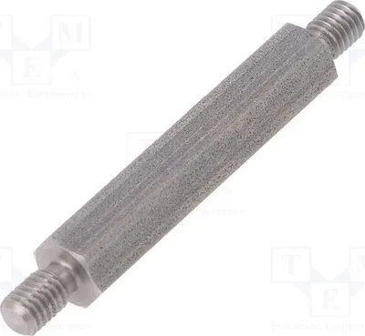 Productafbeelding van 10 afstandsmuffen met schroefdraad, buitendiameter: M5, lengte: 40 mm, zeshoekig, artikelnummer: 448X40. Afstandhouders