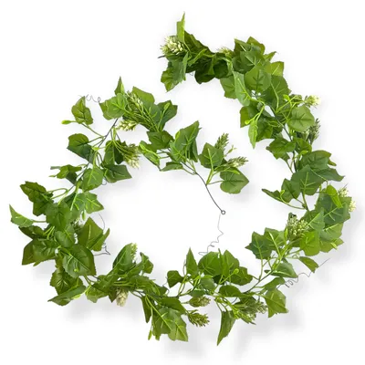 Produktbild von Künstliche Hopfengirlande 170cm. Hopfen Trieb Ranke Hopfendolden. GRÜN