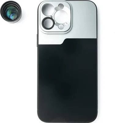 Produktbild von SYSTEM-S Zoom Linse 3x Tele Objektiv Filter mit Hülle in Schwarz für iPhone 14 Pro Max