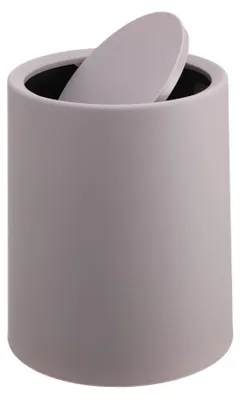 Zdjęcie produktu dla Kosz łazienkowy z pokrywą uchylną, 6 l, plastikowy