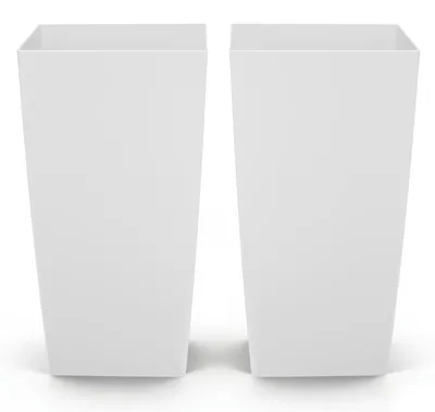 Zdjęcie produktu dla Doniczka Vevor 390X390X750 Mm Zestaw 2-Częściowy Biała Pojemnik Na Rośliny