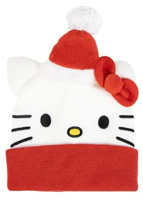 Obrázek produktu pro Dětská čepice Hello Kitty Christmas – roztomilý zimní společník pro malé fanoušky