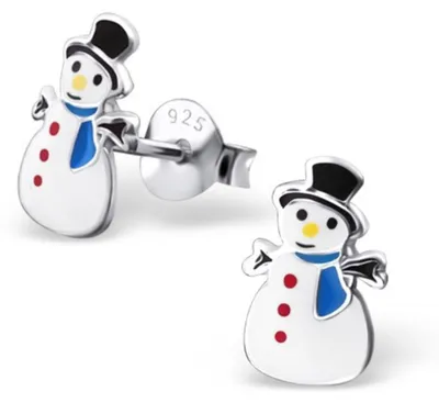 Produktbild von Ohrstecker für Kinder: Silber Ohrringe Schneemann