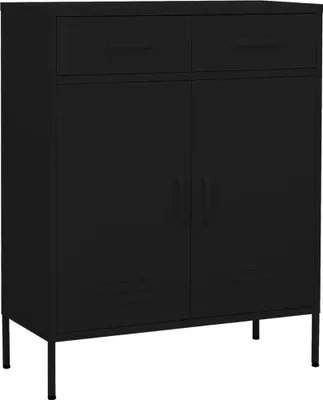 Obrázek produktu pro Úložná skříň černá 80 x 35 x 101,5 cm ocel