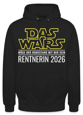 Produktbild von Spreadshirt Das Wars 2026 Ruhestand | Rentnerin Uni Hoodie, 3XL, Schwarz