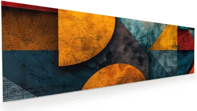 Produktbild von Glasbild 120x40cm in XXL für Wohnzimmer, Schlafzimmer Motiv Geometrische Kunst