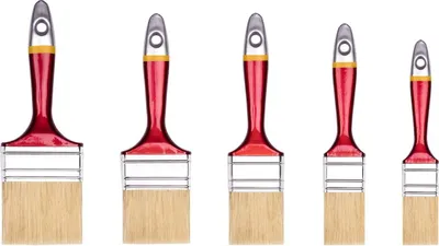 Imagen del producto de Set de brochas planas Hardy, serie 33, con mango de madera, de 25 mm a 75 mm