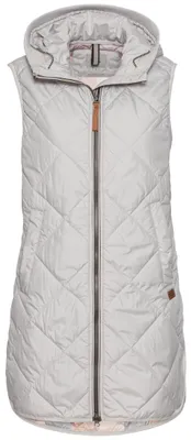 Produktbild von camel active Damen Lange Weste mit Kapuze aus recyceltem Polyester Silber, women