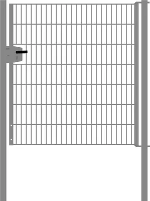 Produktbild von Drahtgittertor 1-flügelig, Durchgangslichte: 134 cm, Gesamtbreite inkl. Pfosten: 146 cm - Ausführung: verzinkt, Höhe: 143 cm