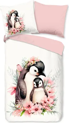 Produktbild von Duvet cover Good Morning 135x200 + 1* 80x80 cm - penguin