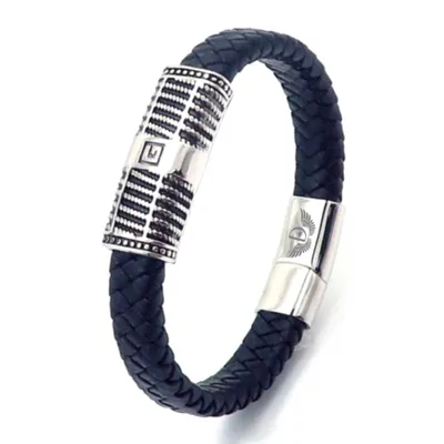 Produktbild von Leder Armband SILVER GSTRIPE 21 cm / Silber