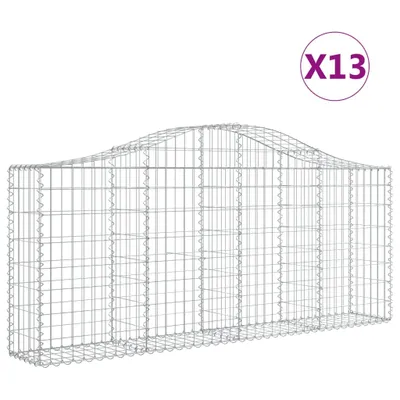 Produktbild von vidaXL Gabionen mit Hochbogen 13 Stk. 200x30x80/100cm Verzinktes Eisen
