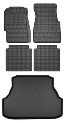 Zdjęcie produktu dla Dywaniki gumowe + mata bagażnika do Honda Civic VI 1995-2001 (sedan) – czarne, dopasowane – Wielganizator SolidPRO