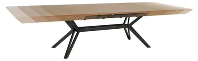 Produktbild von Esstisch RADIAM – MDF mit dunklem Walnussfurnier und Metall – 200-320 cm – Ausziehbar