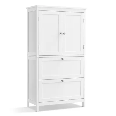 Produktbild von VASAGLE Badkommode Badezimmerschrank, mit 2 Türen und 2 Schubladen Klassikweiß
