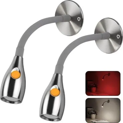 Zdjęcie produktu dla Lampka do czytania z regulacją jasności, 12 V, 4000 K, światło czerwone, aluminium