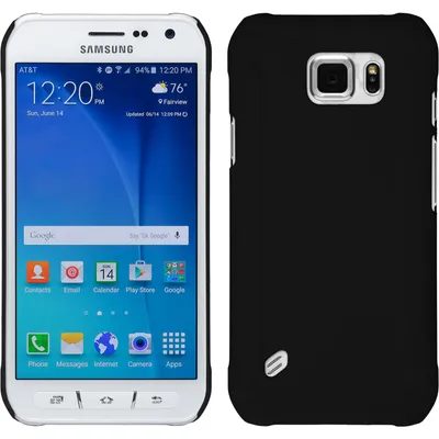 Produktbild von PhoneNatic Case kompatibel mit Samsung Galaxy S6 Active - Hülle schwarz gummiert Hard-case + 2 Schutzfolien