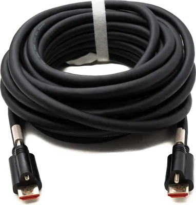 Produktbild von SYSTEM-S HDMI 2.0 Kabel 8 m Typ A Stecker zu Stecker anschraubbar in Schwarz
