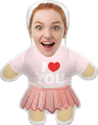 Obrázek produktu pro Polštář s personalizovanou fotografií, 45 cm, tělo, fotopolštář, k 18. narozeninám, rozlučka se svobodou, motiv I LOVE YOU woman [091]