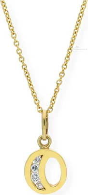 Produktbild von JuwelmaLux Anhänger 333 Gold Buchstabe "O" mit Zirkonia JL16-02-0025