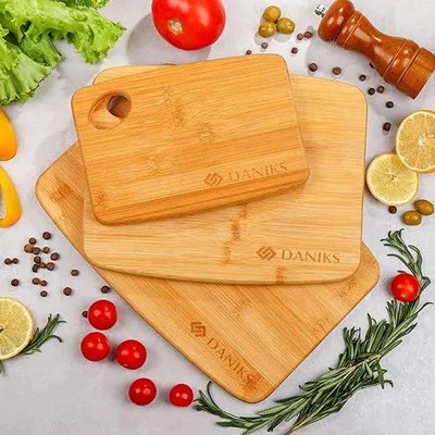 Zdjęcie produktu dla Zestaw 3 antybakteryjnych desek do krojenia | 28 x 22 x 1,8 cm | Deska do krojenia warzyw