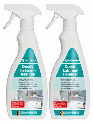 Produktbild von HOTREGA Duschkabinen Reiniger 500 ml - Badreiniger, Sanitärreiniger, Glasreiniger, Kalkreiniger, Kalklöser