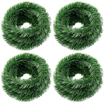 Immagine prodotto di Ghirlanda di abete artificiale, verde, 22 metri, confezione da 4 pezzi, per interni ed esterni
