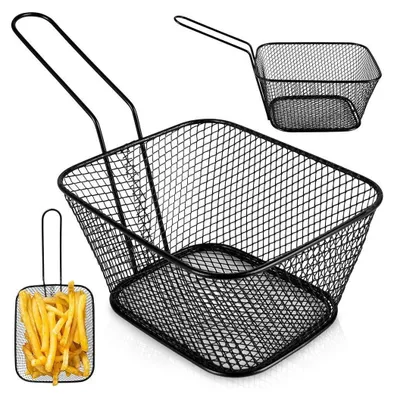 Obrázek produktu pro Elegantní servírovací koš z černé nerezové oceli s rukojetí