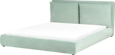 Obrázok produktu pre BELIANI Posteľ mätovo zelené zamatové čalúnenie 180 x 200 cm čalúnené čelo v modernom štýle spálne