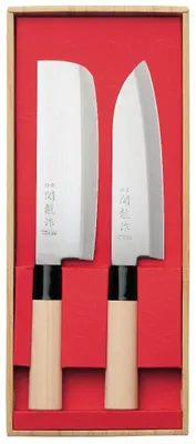 Santoku & Nakiri Messerset, 2-teilig, 17,5 cm, Edelstahl